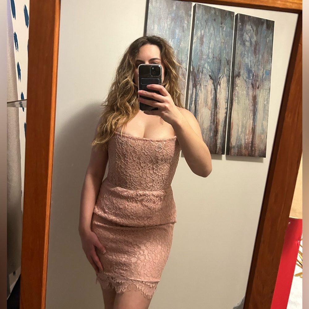 OH POLLY ALL LACE Mini Corset Style Dress